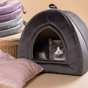 🆕️Cozy Gray Pet Bed with Removable Cushion